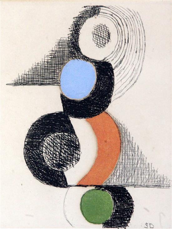 Sonia Delaunay (1885-1979) Rhythm Dance, 1961 8.25 x 6.25in.